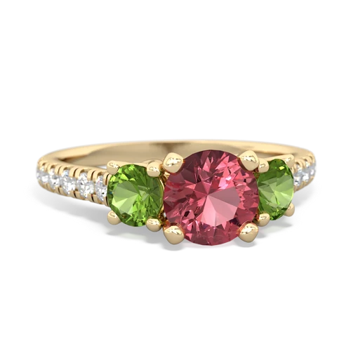 tourmaline-peridot trellis pave ring