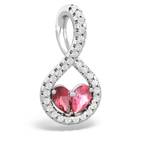 tourmaline-pink sapphire pave twist pendant