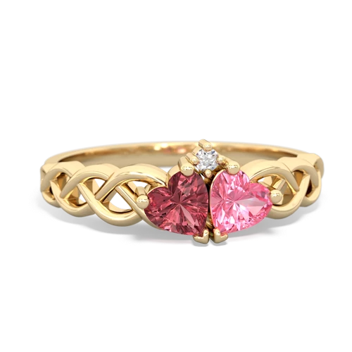 tourmaline-pink sapphire celtic braid ring