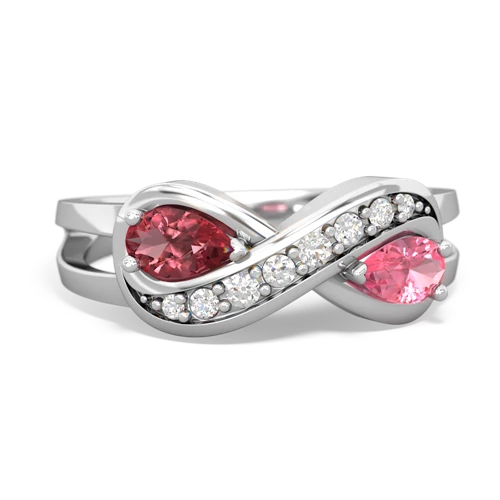 tourmaline-pink sapphire diamond infinity ring