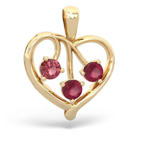 tourmaline-ruby love heart pendant