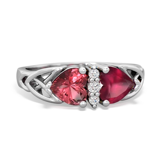 tourmaline-ruby celtic ring