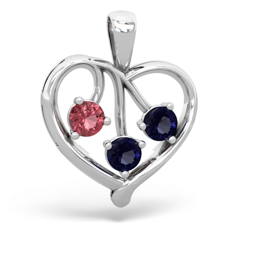 tourmaline-sapphire love heart pendant