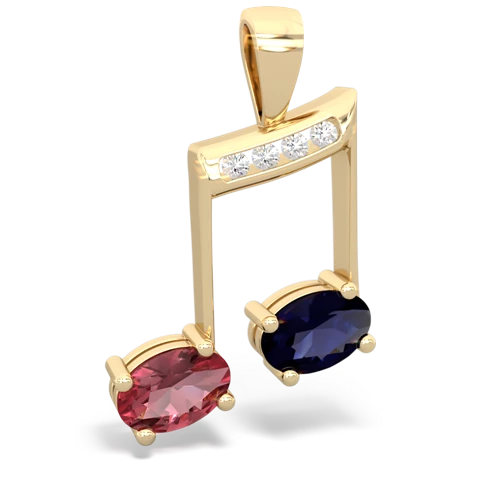 tourmaline-sapphire music notes pendant