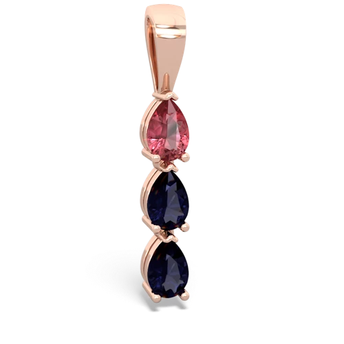 tourmaline-sapphire three stone pendant