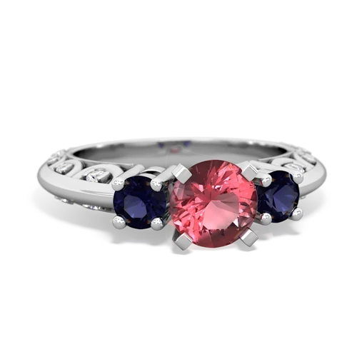 tourmaline-sapphire engagement ring