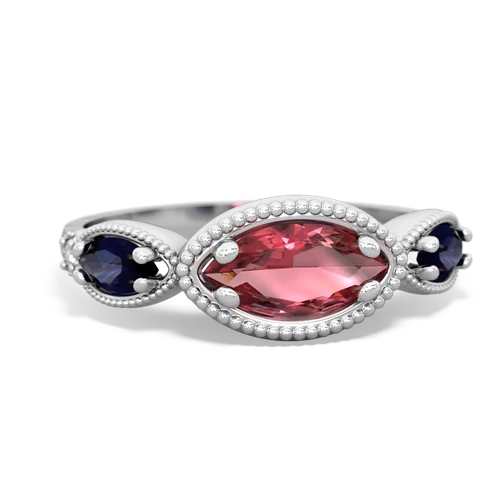 tourmaline-sapphire milgrain marquise ring