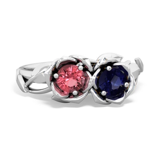 tourmaline-sapphire roses ring