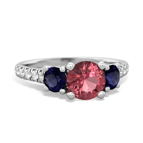 tourmaline-sapphire trellis pave ring