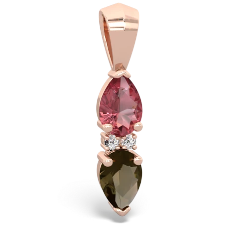 tourmaline-smoky quartz bowtie pendant