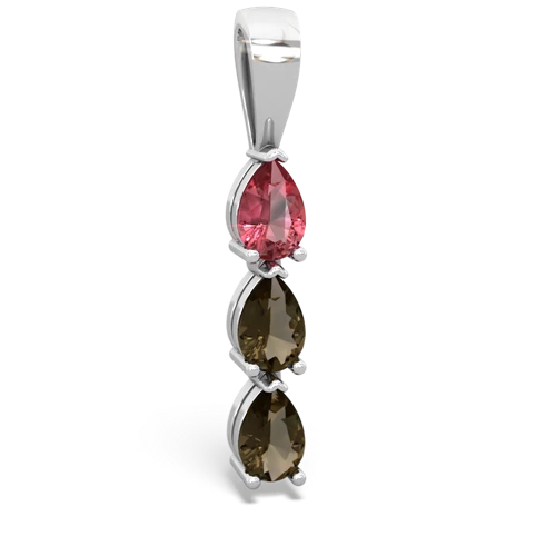 tourmaline-smoky quartz three stone pendant