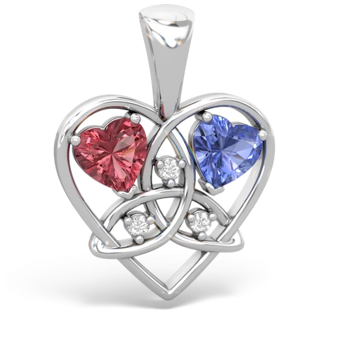 tourmaline-tanzanite celtic heart pendant