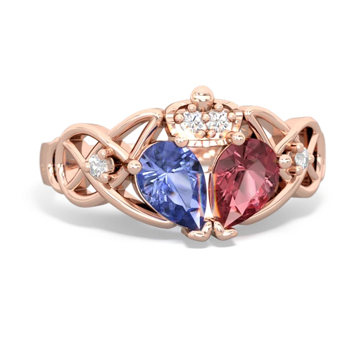 tourmaline-tanzanite claddagh ring