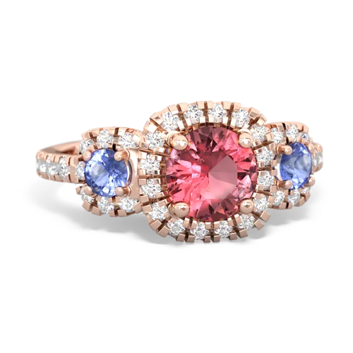 tourmaline-tanzanite three stone regal ring