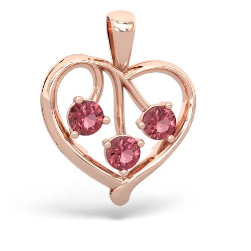 pink sapphire-pink sapphire love heart pendant