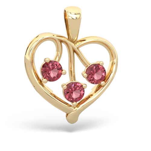 tanzanite-lab ruby love heart pendant