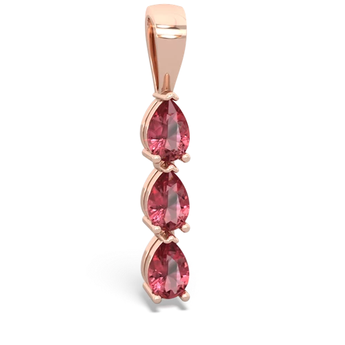 pink sapphire-pink sapphire three stone pendant