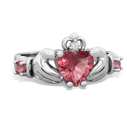 pink sapphire-pink sapphire claddagh ring