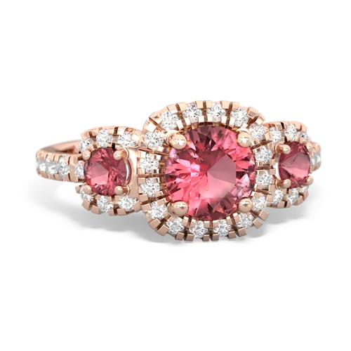 sapphire-ruby three stone regal ring