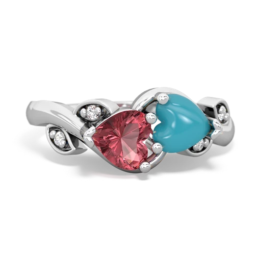 tourmaline-turquoise floral keepsake ring