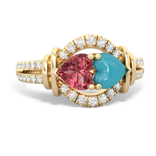 tourmaline-turquoise pave keepsake ring