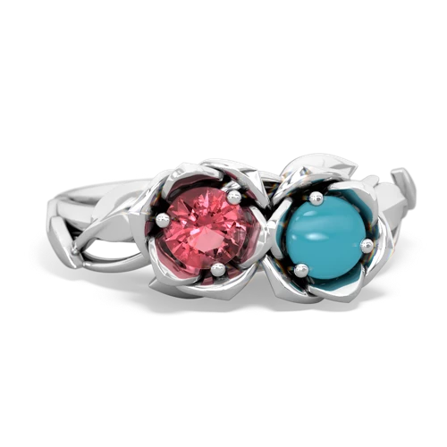 tourmaline-turquoise roses ring