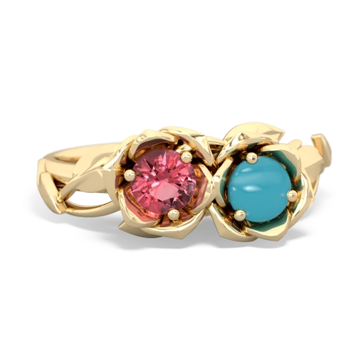 tourmaline-turquoise roses ring