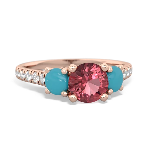 tourmaline-turquoise trellis pave ring