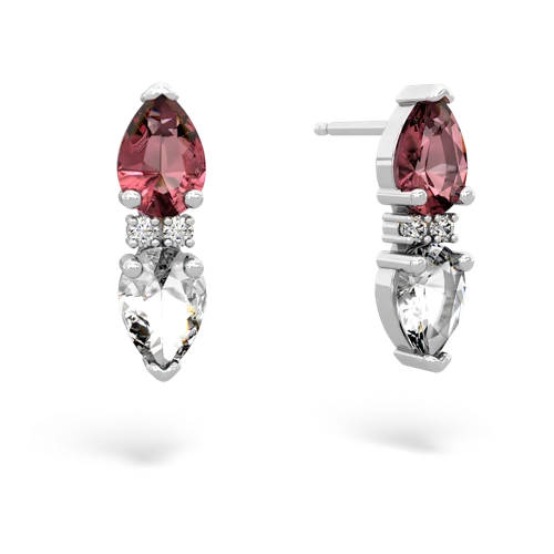 tourmaline-white topaz bowtie earrings