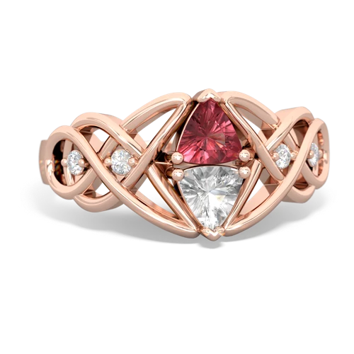 tourmaline-white topaz celtic knot ring