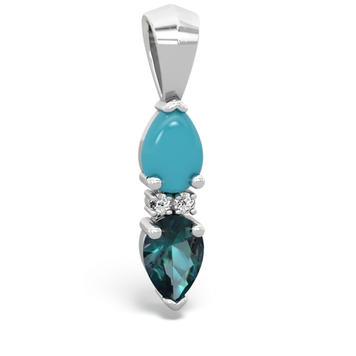 turquoise-alexandrite bowtie pendant