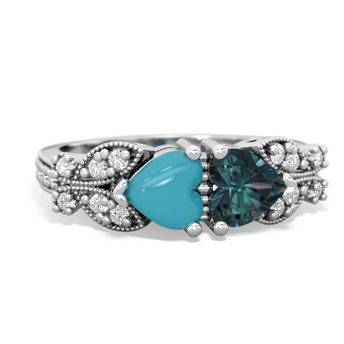 turquoise-alexandrite keepsake butterfly ring