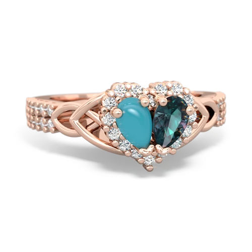 turquoise-alexandrite keepsake engagement ring