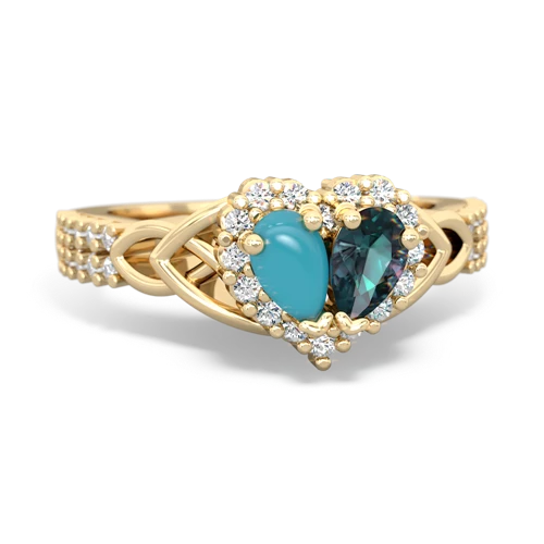 turquoise-alexandrite keepsake engagement ring