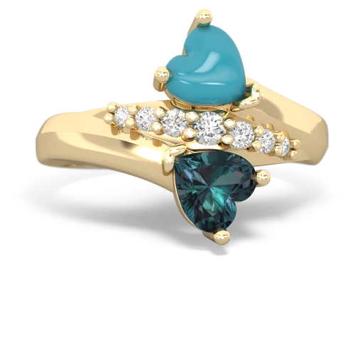 turquoise-alexandrite modern ring