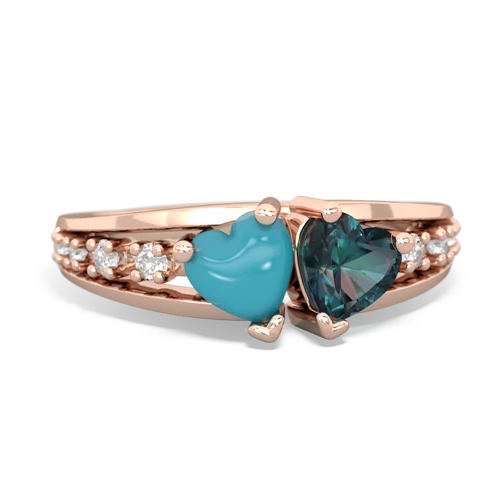 turquoise-alexandrite modern ring