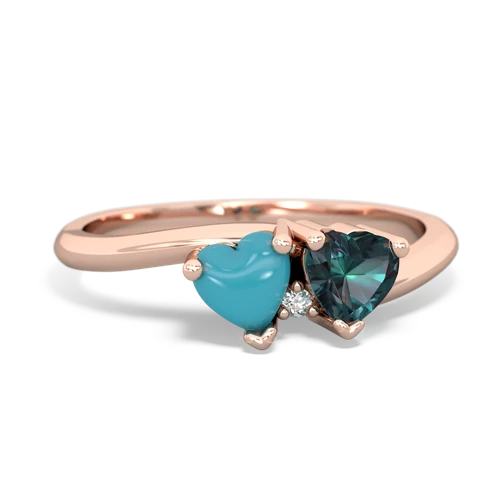 turquoise-alexandrite sweethearts promise ring