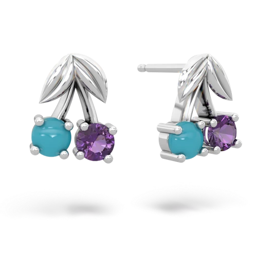 turquoise-amethyst cherries earrings