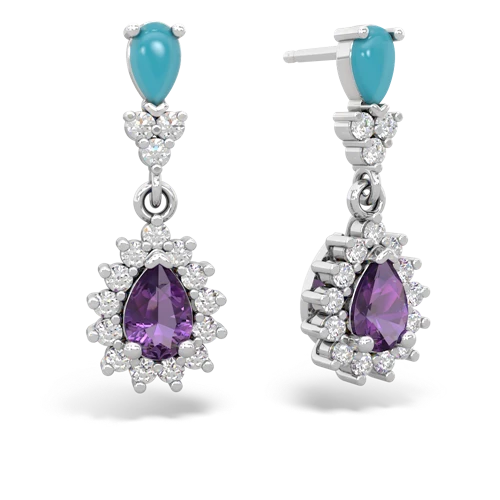 turquoise-amethyst dangle earrings