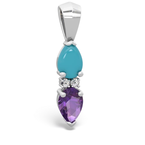 turquoise-amethyst bowtie pendant