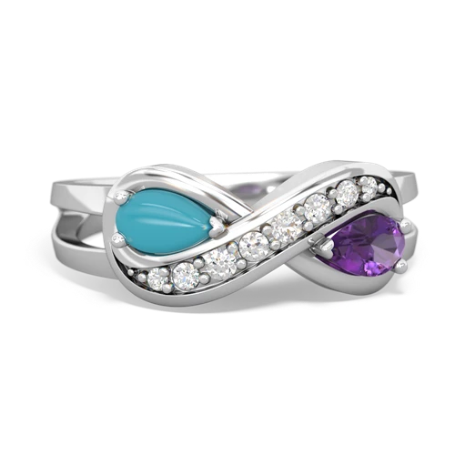 turquoise-amethyst diamond infinity ring