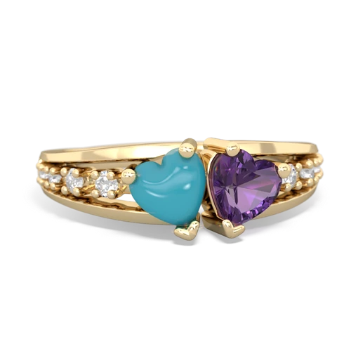 turquoise-amethyst modern ring