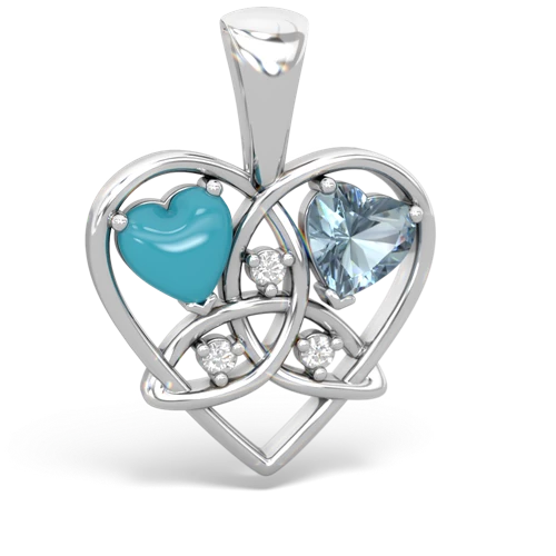 turquoise-aquamarine celtic heart pendant