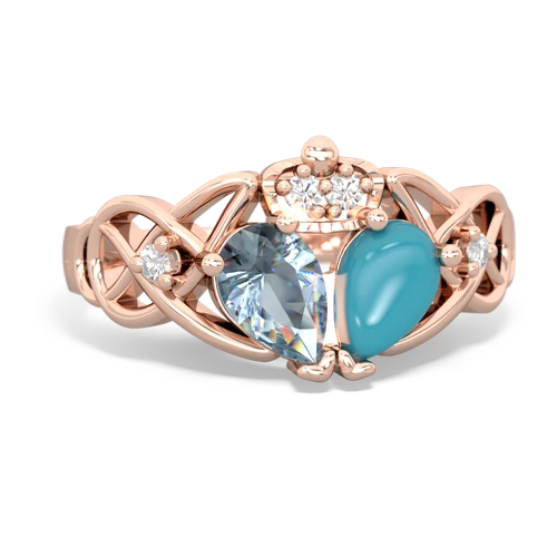 turquoise-aquamarine claddagh ring