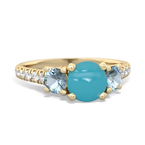 turquoise-aquamarine trellis pave ring