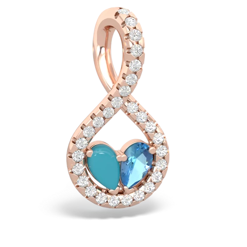 turquoise-blue topaz pave twist pendant