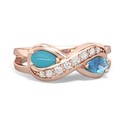 turquoise-blue topaz diamond infinity ring