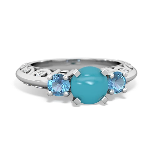 turquoise-blue topaz engagement ring