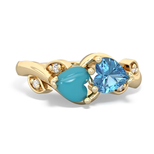 turquoise-blue topaz floral keepsake ring