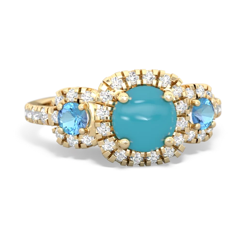 turquoise-blue topaz three stone regal ring